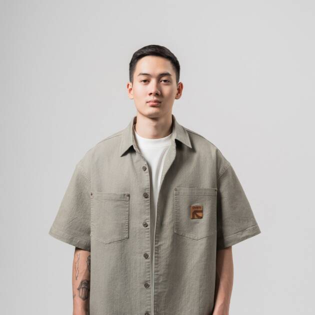 Джинсовая рубашка с коротким рукавом Flatline